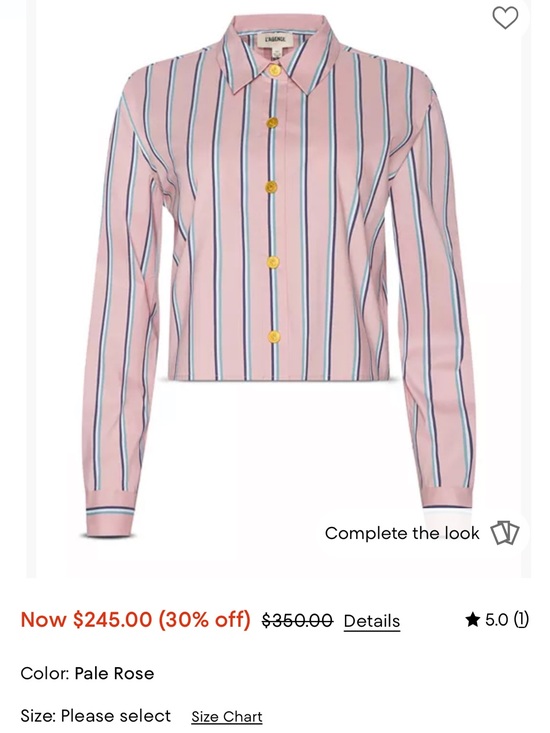 L'AGENCE Tops - L'AGENCE Pale Rose Striped Button-Down Shirt never worn